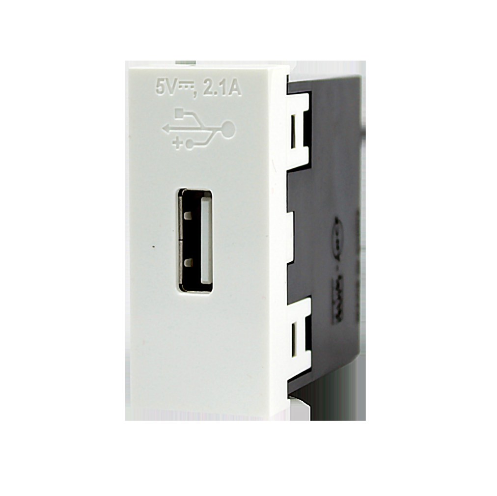 DADO CIEN 1 MODULO CARGADOR USB BLANCO LEVITON