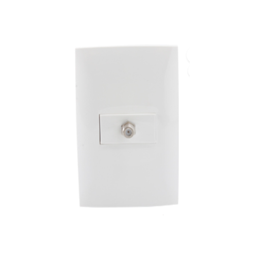DADO TV COAXIAL 1 MODULO CON PLACA CIEN 1 MODULO BLANCO LEVITON