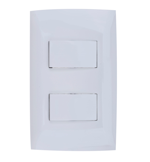 INTERRUPTOR SENCILLO 10A 250V + INTERRUPTOR SIMPLE 3W 10A 250V CON PLACA CIEN 2 MODULOS BLANCO LEVITON