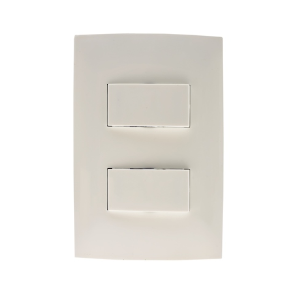 2 INTERRUPTORES 3W 10A 250V CON PLACA CIEN 2 MODULOS BLANCO LEVITON