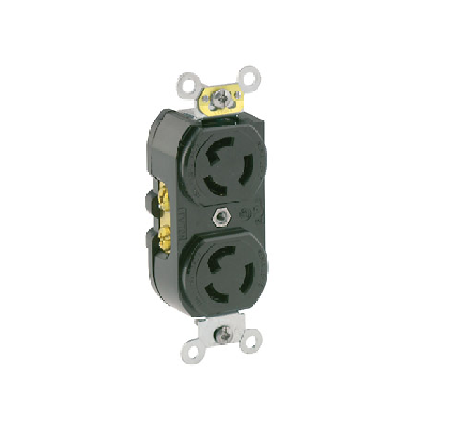 4700 15 A, 125 V, NEMA L5-15R, 2P, 3W, TOMACORRIENTE DÚPLEX CON SEGURO, ALIMENTACIÓN NORMAL, PUESTA A TIERRA AUTOMÁTICA - NEGRO LEVITON