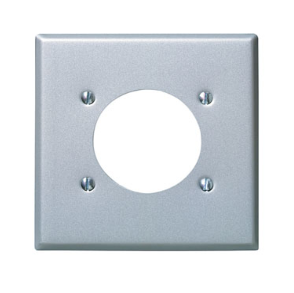 84026 PLACA DE PARED DE MONTAJE EMPOTRADO DE DOS BOTONERAS DE 5,46 CM DE DIÁMETRO. UNIDAD DE TAMAÑO ESTÁNDAR, ACERO INOXIDABLE 430 LEVITON