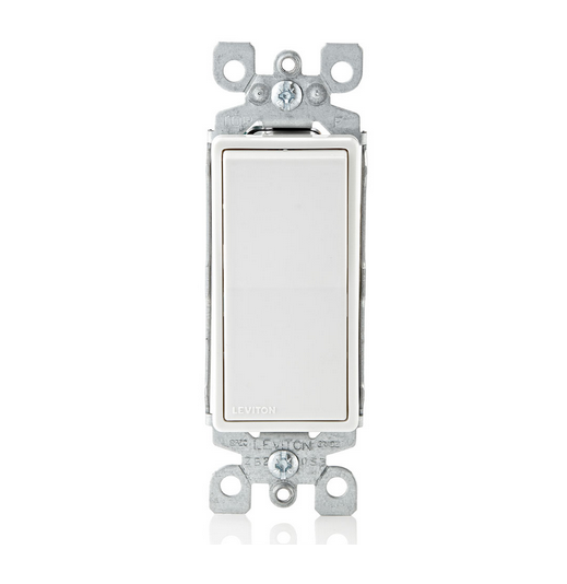 INTERRUPTOR BALANCIN DE  4-Way 15 A, CONEXION A TIERRA, BLANCO
