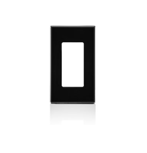 80301-SE PLACA DE PARED CIERRE 1 ESPACIO SIN TORNILLOS POLICARBONATO NEGRO DECORA LEVITON