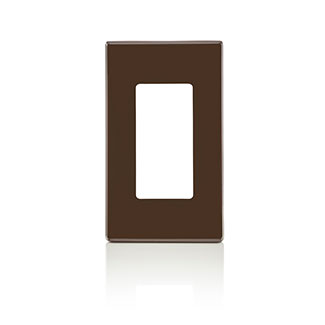 80301-S0 PLACA DE PARED CIERRE 1 ESPACIO SIN TORNILLOS POLICARBONATO CAFE DECORA LEVITON