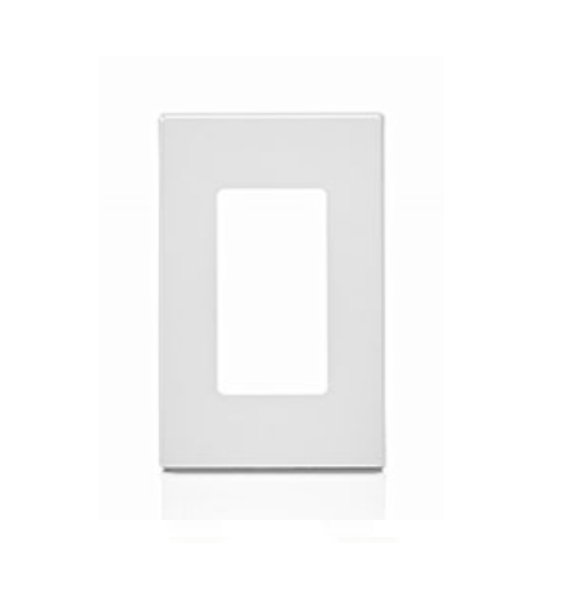 80301-SW PLACA DE PARED CIERRE 1 ESPACIO SIN TORNILLOS POLICARBONATO BLANCO DECORA LEVITON