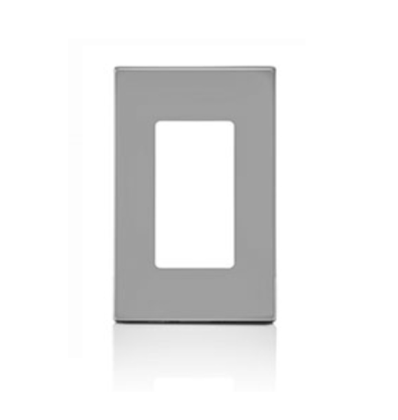 80301-SGY PLACA DE PARED CIERRE 1 ESPACIO SIN TORNILLOS POLICARBONATO GRIS DECORA LEVITON