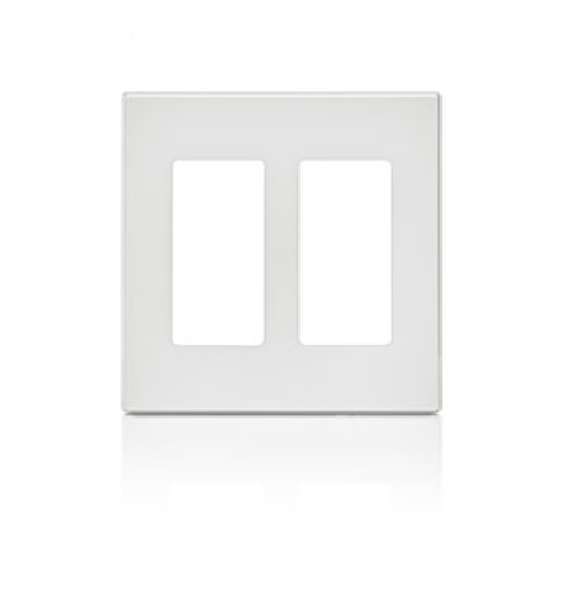 80309-SW PLACA DE PARED CIERRE 2 ESPACIOS SIN TORNILLOS POLICARBONATO BLANCO DECORA LEVITON