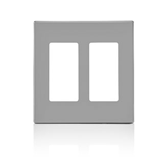 80309-SGY PLACA DE PARED CIERRE 2 ESPACIOS SIN TORNILLOS POLICARBONATO GRIS DECORA LEVITON