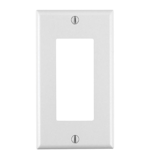 PLACA DE PARED 1 UNIDAD CON TORNILLO VISTO NYLON TERMOFRAGUADO BLANCO  DECORA LEVITON