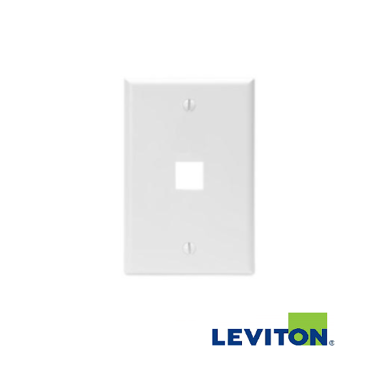 PLACA DE PARED QUICKPORT DE 1 PUERTO COLOR BLANCO LEVITON