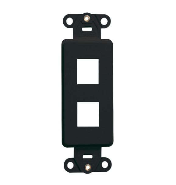 SOPORTE 2 MODULOS QUICKPORT COLOR NEGRO DECORA LEVITON 
