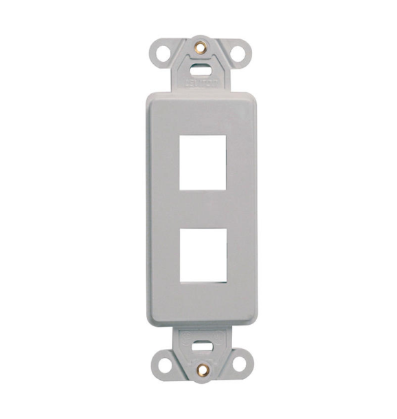 SOPORTE 2 MODULOS QUICKPORT COLOR GRIS DECORA LEVITON