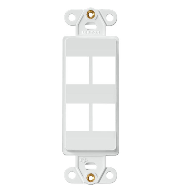 SOPORTE 4 MODULOS QUICKPORT COLOR BLANCO DECORA LEVITON