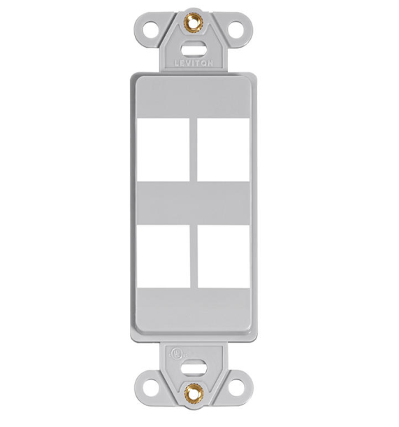 SOPORTE 4 MODULOS QUICKPORT COLOR GRIS DECORA LEVITON