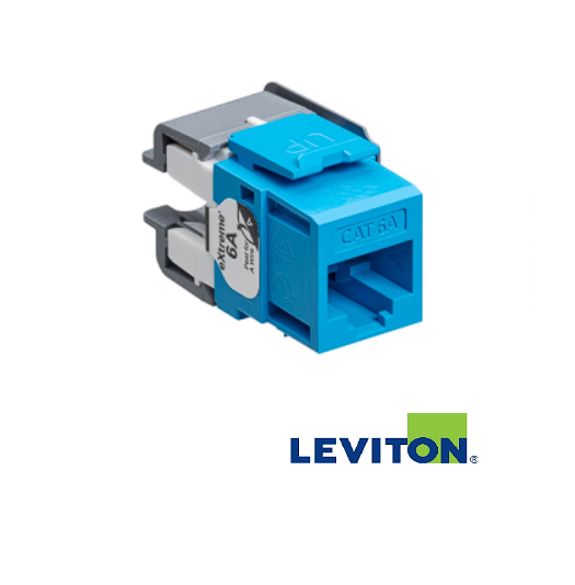 PAQUETE DE 12 DADOS CAT 6A EXTREME QUICKPORT COLOR AZUL LEVITON