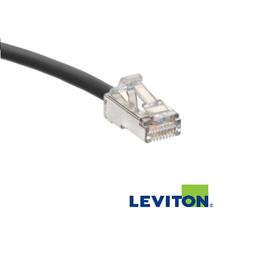 PATCH CORD UTP DELGADO Y FLEXIBLE CAT 6A DE 1´ COLOR NEGRO LEVITON