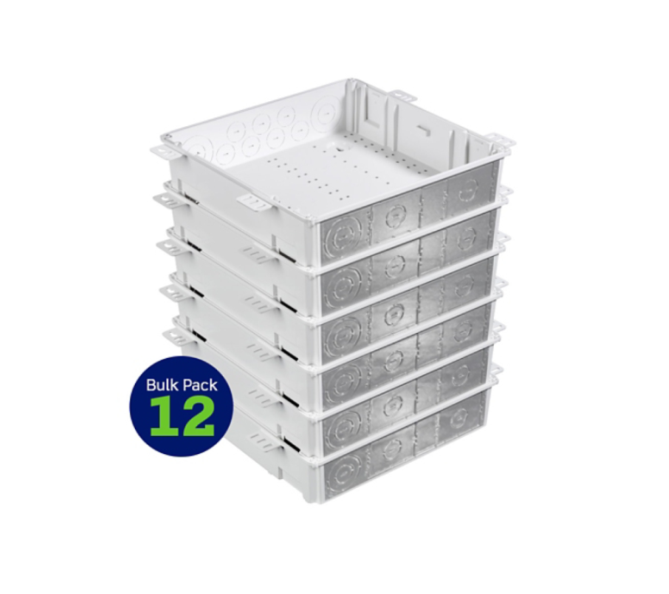 GABINETE PARA CABLEADO ESTRUCTURADO SIN PUERTA DE 14" COLOR BLANCO. PAQUETE DE 12 UNIDADES LEVITON 