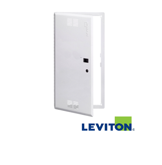 GABINETE PARA CABLEADO ESTRUCTURADO CON PUERTA VENTILADA CON BISAGRAS DE 28" COLOR BLANCO LEVITON