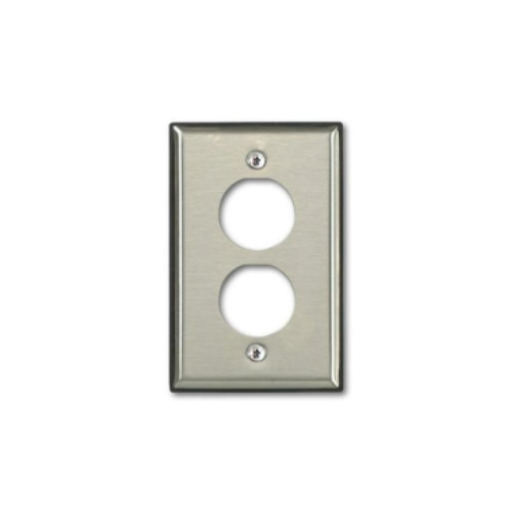 PLACA DE ACERO INOX. PARA SOPORTE DURAPORT 1 GANG 2 PUERTOS LEVITON