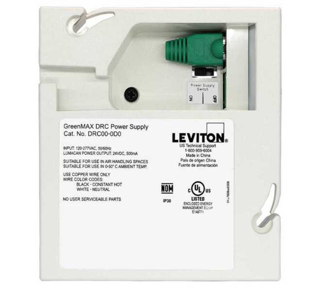 TRANSFORMADOR RIEL DIN 120-277 VAC SALIDA DE 500MA GREENMAX DRC LEVITON