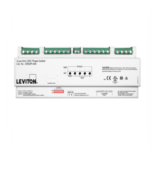 DIMMER DE FASE RIEL DIN 4 CANALES 2.5A POR CANAL 120-277 VAC GREENMAX DRC LEVITON