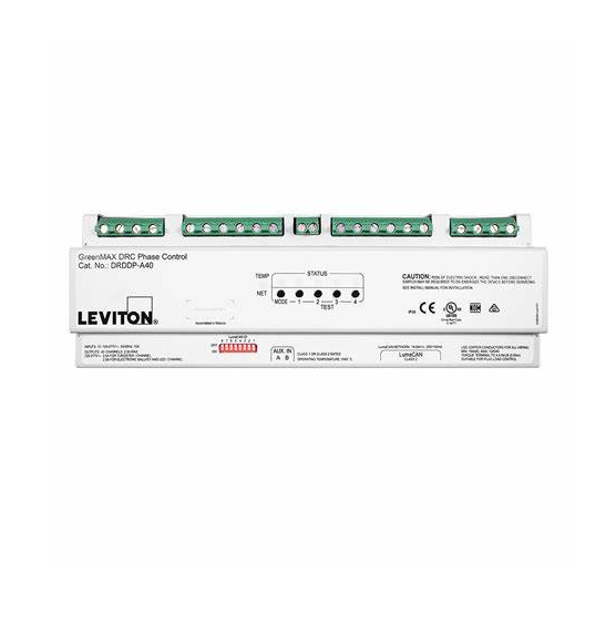 DIMMER DE FASE RIEL DIN 2 CANALES 3.5A POR CANAL 120-277 VAC GREENMAX DRC LEVITON