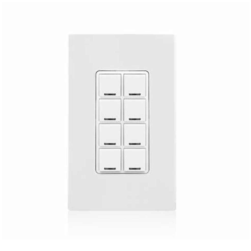 KEYPAD DECORA DE 8 BOTONES MULTIFUNCION LUMACAN CONECTOR RJ45. CAT6 GREENMAX DRC LEVITON 