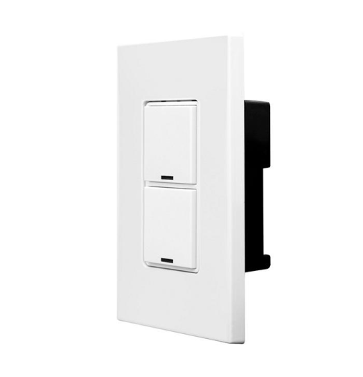 INTERRUPTOR DIGITAL DECORA GREENMAX LUMACAN3 DE 2 BOTONES INCLUYE PLACA COLOR GRIS LEVITON 
