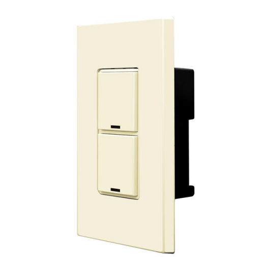 INTERRUPTOR DIGITAL DECORA GREENMAX LUMACAN3 DE 2 BOTONES INCLUYE PLACA COLOR IVORY LEVITON 