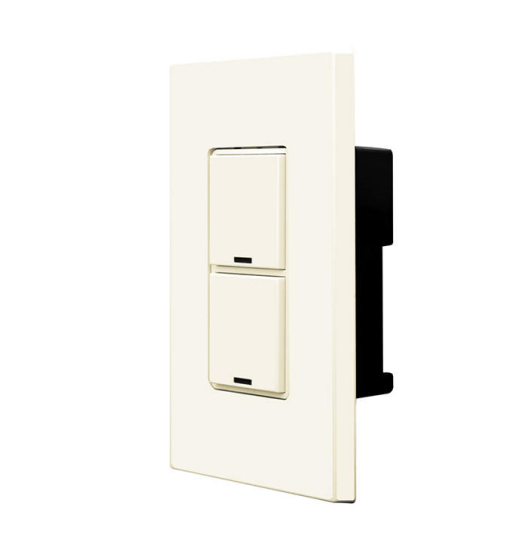 INTERRUPTOR DIGITAL DECORA GREENMAX LUMACAN3 DE 2 BOTONES INCLUYE PLACA COLOR ALMENDRA LEVITON 