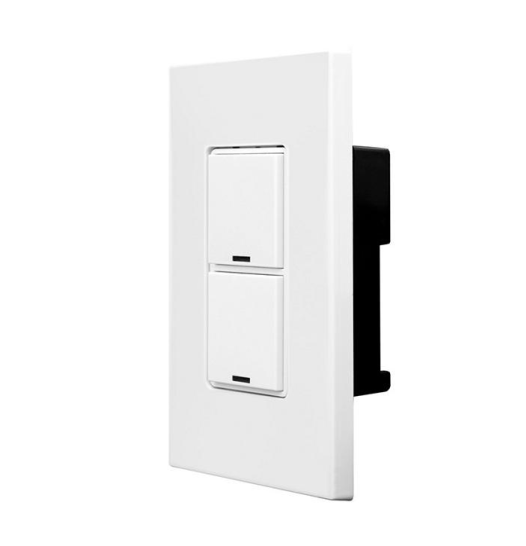 INTERRUPTOR DIGITAL DECORA GREENMAX LUMACAN3 DE 2 BOTONES INCLUYE PLACA COLOR BLANCO LEVITON 