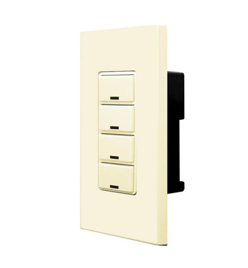 INTERRUPTOR DIGITAL DECORA GREENMAX LUMACAN3 DE 4 BOTONES INCLUYE PLACA COLOR IVORY LEVITON 