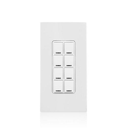 INTERRUPTOR DIGITAL DECORA GREENMAX LUMACAN 3 DE 8 BOTONES INCLUYE PLACA COLOR BLANCO LEVITON
