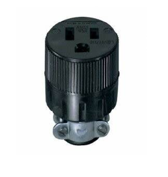 CONECTOR ENTRADA RECTA RES 2P3H 15A-125V NEMA 5-15R, NEGRO LEVITON