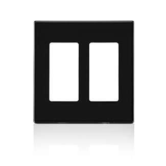 80309-SE PLACA DE PARED CIERRE 2 ESPACIOS SIN TORNILLOS POLICARBONATO NEGRO DECORA LEVITON