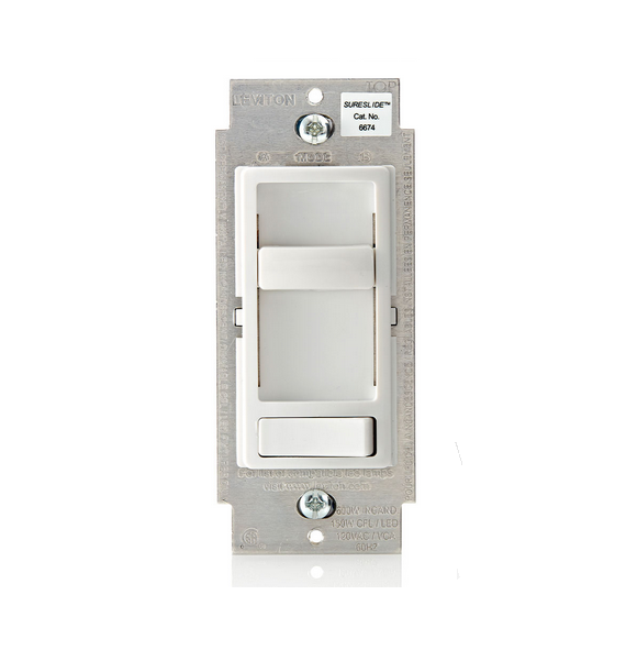 6674-P0W ATENUADOR SURESLIDE PARA LED/CFL ATENUABLE DE 150 W, INCANDESCENTE/HALÓGENA DE 600 W DECORA LEVITON