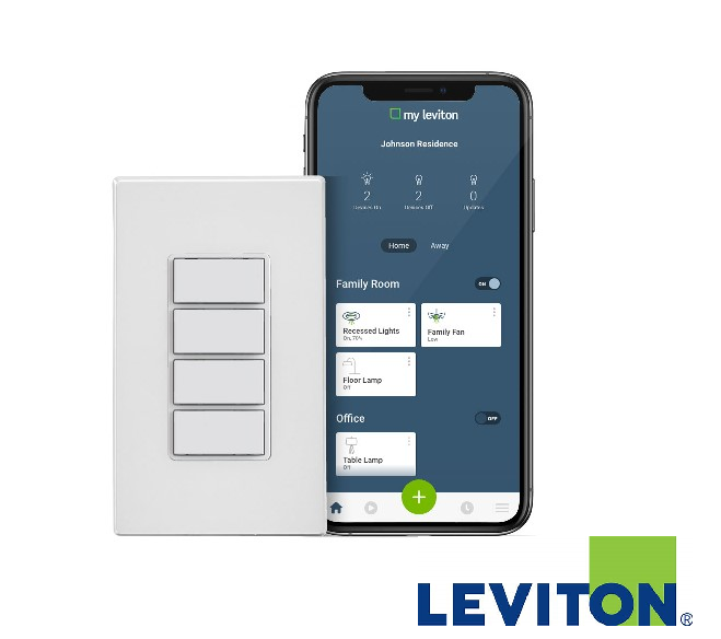 INTERRUPTOR DE CONTROLADOR DE ESCENA 4 BOTONES WI-FI DE 2.ª GEN DECORA SMART WIFI LEVITON