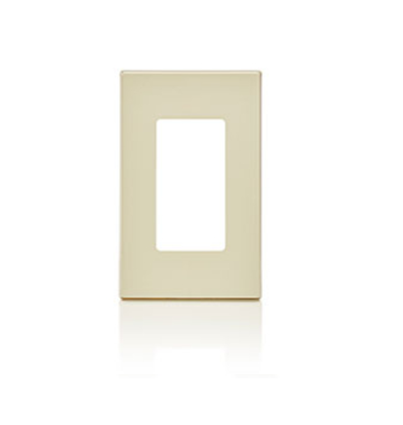 PLACA DE PARED CIERRE 1 ESPACIO SIN TORNILLOS POLICARBONATO ALMENDRA CLARA DECORA LEVITON