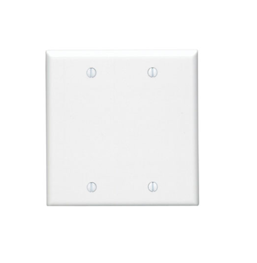 88025 PLACA DE PARED CIEGA DE 2 ESPACIOS TERMOFRAGUADO, BLANCO  LEVITON