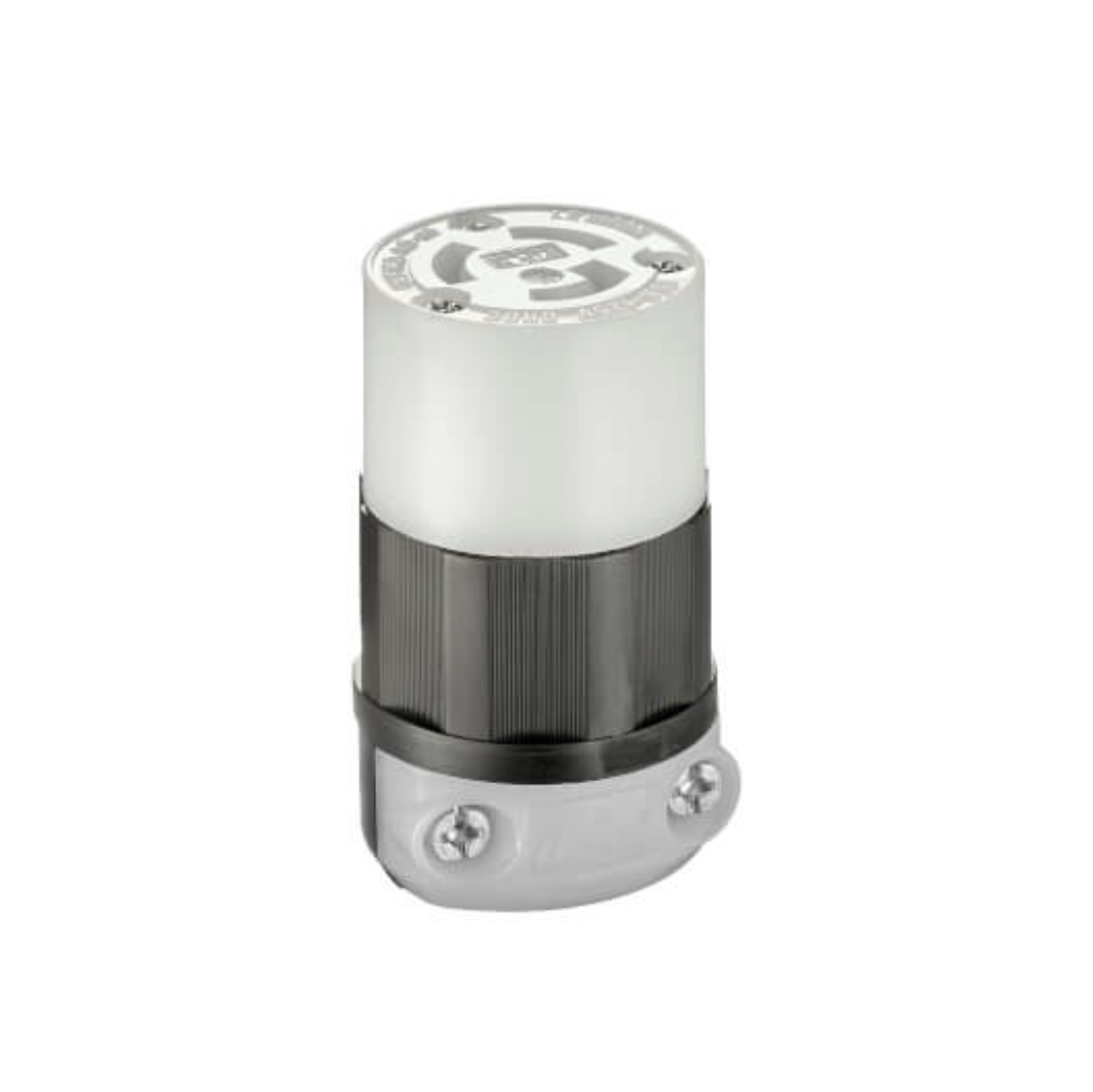 CONECTOR DE BLOQUEO, 15 AMPERIOS, 125 VOLTIOS, GRADO INDUSTRIAL, BLANCO Y NEGRO LEVITON