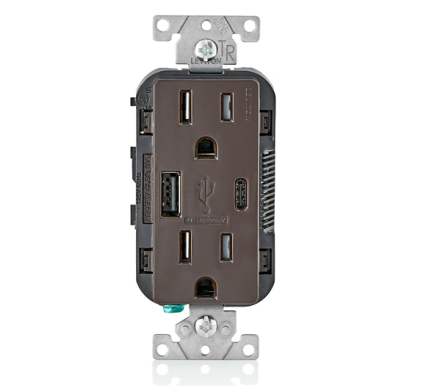 CARGADOR Y TOMACORRIENTE DE PARED CON USB TIPO A / TIPO C de 5,1 A y 15A