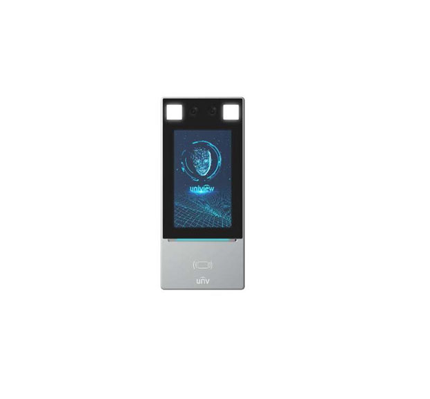 TERMINAL DE CONTROL DE ACCESO CON RECONOCIMIENTO FACIAL Y MODULO DE MEDICIÓN DE TEMPERATURA DE MUÑECA  UNV OET-213H-BTS1 INTEGRADO CON CAMARA DE 2MP PARA USO EN INTERIOR
