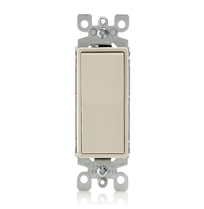 INTERRUPTOR BALANCIN DE 3-Way 15 A, CONEXION A TIERRA, MARFIL DECORA LEVITON