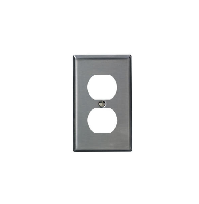 PLACA DE 1-GANG DUPLEX TIPO 8 STANDARD SIZE, MAGNETIC STAINLESS STEEL