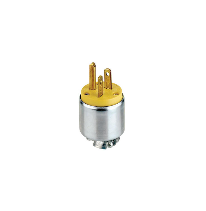 ESPIGA / CLAVIJA 20 A, 125 V, NEMA 5-20P, 2-Pole, 3-Wire, REFORZADO, AMARILLO