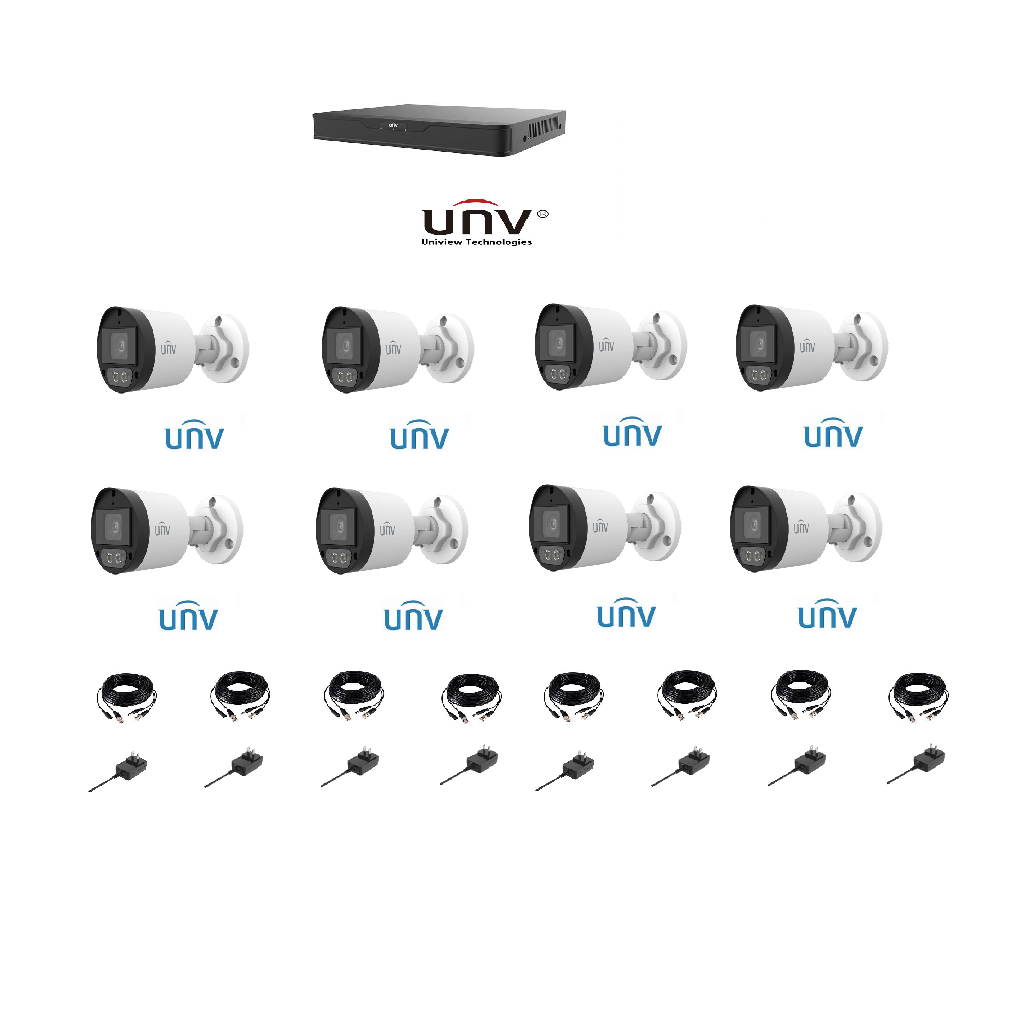 KIT COMBO XVR 8 CAMARAS COLOR HUNTER ANALOGAS CON AUDIO, XVR DE 8 CH, C/ARMADO SIN DISCO