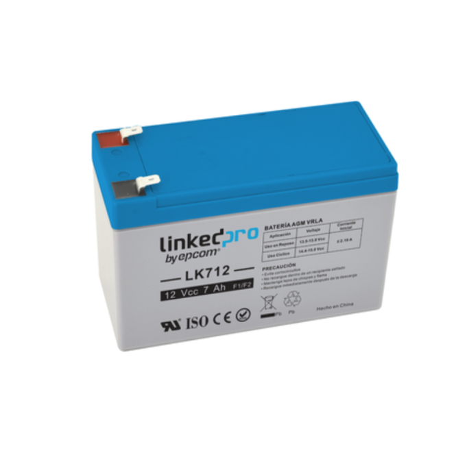 BATERIA DE  12 VOLTIOS 7 AMP / HORA, PARA BARRERAS, PANEL DE CONTROL