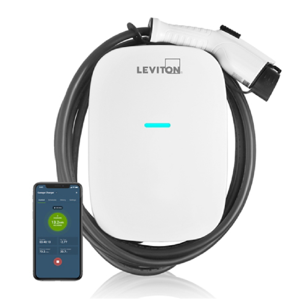 ESTACIÓN DE CARGA DE VEHÍCULOS ELÉCTRICOS DE NIVEL 2 CON WIFI DE 48 A, FUNCIONA CON LA APLICACIÓN MY LEVITON