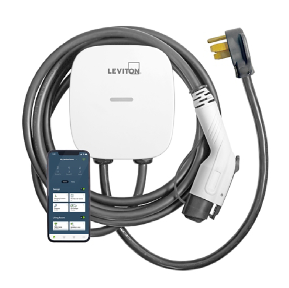 ESTACIÓN DE CARGA DE VEHÍCULOS ELÉCTRICOS DE NIVEL 2 DE 40 A CON WIFI, FUNCIONA CON LA APLICACIÓN MY LEVITON, CONECTABLE